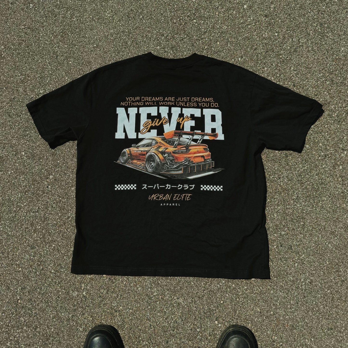 Never Give Up Oversized Tee